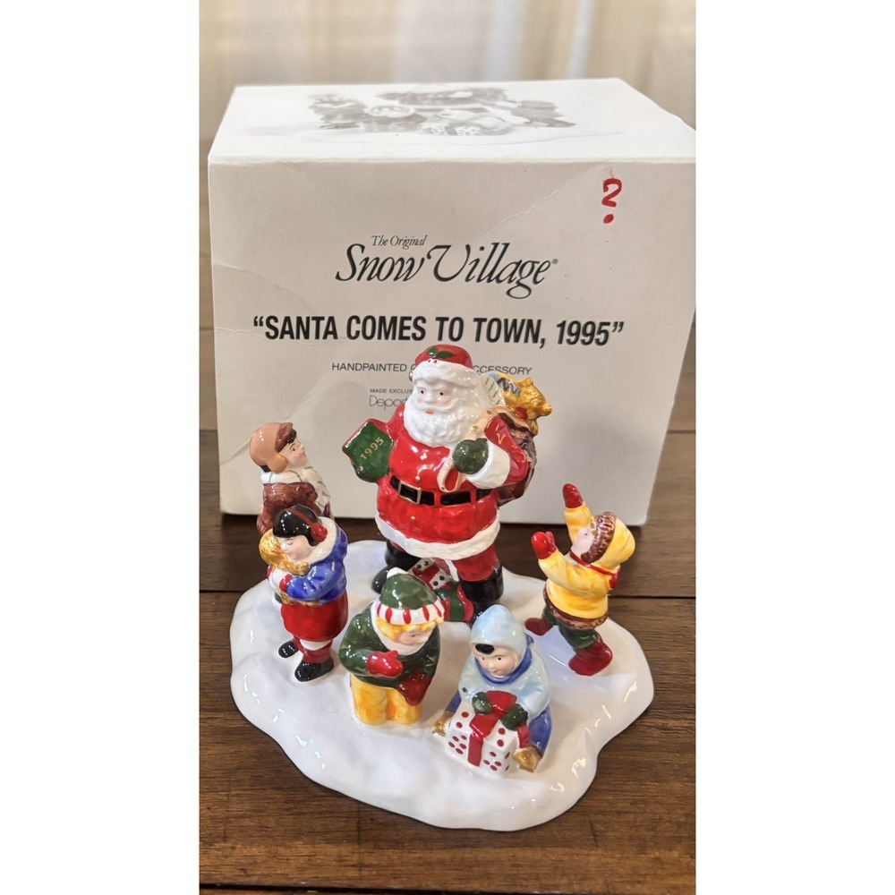 Dept 56 Original Snow Village Santa Comes to Town 1995 Figurine #5477-1 Box EUC